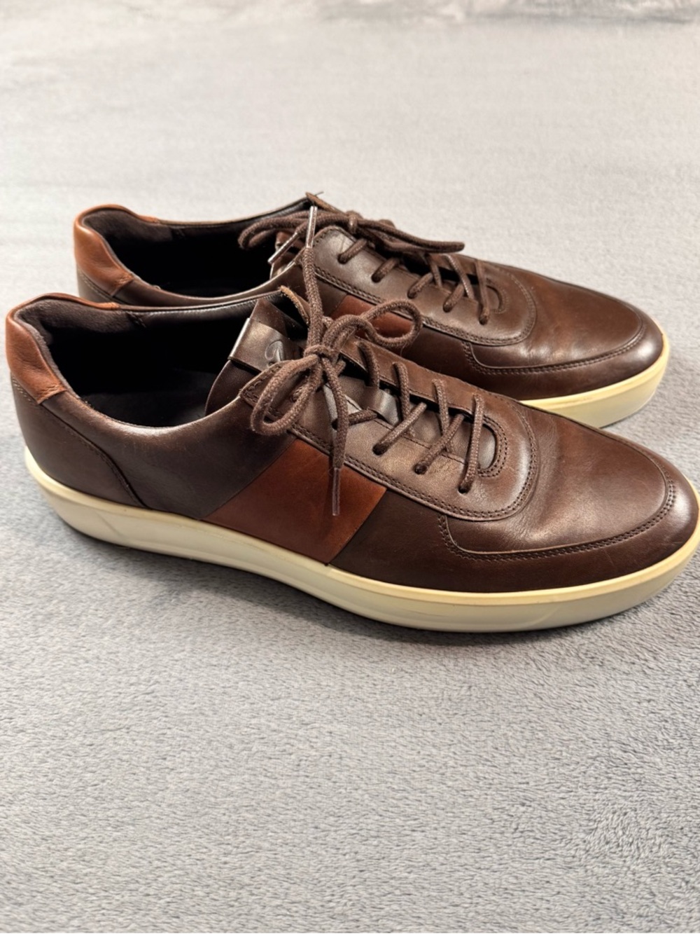Ecco Soft 8 Men's Brown Coffee Leather Sneakers